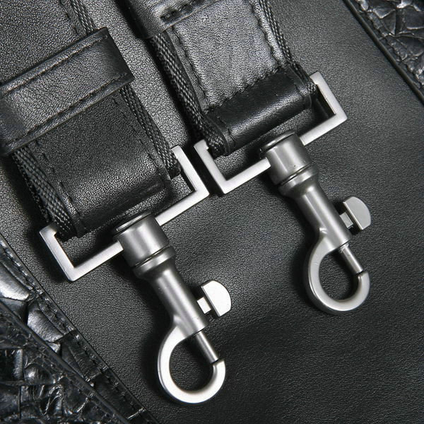 Bottega Veneta nero waxed leather briefcase 16043 black